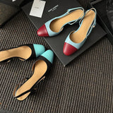 Purpdrank   Fashion Leather Slingbacks Women's Sandals Fashion High Heels Formal Ladies Shoes Sexy Party Sandals Dress Wedding Party Shoes