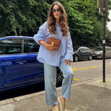 Purpdrank  autumn new women's clothing fashionable temperament commuting casual versatile lapel long sleeved shirt
