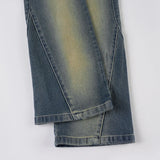 Purpdrank  Vintage Light Wash Distressed Paneled Jeans Y2K Slim-Fitting Low-Waisted Stitched Denim Pants Women Streetwear Retro Jeans