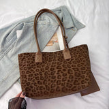Purpdrank  2-IN-1 Leopard Pattern Tote Bag Sets For Women 2025 Luxury Designer Handbags Animal Prints Large Capacity Shoulder Shopper
