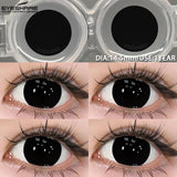 Purpdrank  1 Pair Halloween Color Contact Lenses for Eyes Cosplay Lenses Anime Lenses Black Eye Lens White Lenses Crazy Red Lens