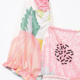 Purpdrank  Summer New Women's Fashion and Elegance Slim Fit Versatile Printed Embroidered Square Neck Dress