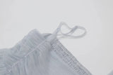 Purpdrank   French Sweet Pure Desire High Waist Slimming Mesh Pleated Strap Vest Women's Sleeveless Top Summer New Style Commute Style