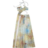 Purpdrank  Beach Dress Women Summer Tie Dye Print Sleeveless Hollow Cut Out Sleeveless Halter Neck Long Dress Club Party Dresses