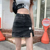 Purpdrank  Clothes Pants Tight Women's Skirt Wrap Skirts for Woman Jeans Chorts Sexy with Slit Blue Denim Y2k A Line Fashion Summer V