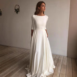 Purpdrank  Elegant Long Sleeve round Neck White Wedding Dress 2025 New Outdoor Travel Photography A- Line Skirt Knitted Fabric Polyester
