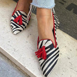 Purpdrank - Women Shoes 2023 Spring Casual Female Shoes Faux Suede Pointed Toe Office Leopard Print Flat Muller Shoes Size 43