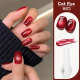 Purpdrank  10ML Red Wine Cat Magnetic Gel Nail Polish Glitter Semi Permanant Soak Off UV LED Gel Varnish For Manicure DIY Nail Supplies