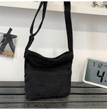 Purpdrank  Versatile Commuting Crossbody Mobile Phone Postman Bags for Men Japanese Washed Canvas Bag for Women