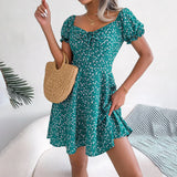 Purpdrank  Spring/Summer New Short Fragmented Flower Night Dress French Gentle and Sweet Outdoor Beach Skirt vestidos para mujer