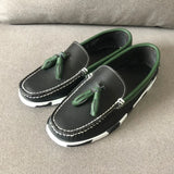 Purpdrank  Leather Docksides Classic Boat Shoes Mocassins Shoes Handmade Shoes Mens Casual Loafers Non-Slip Rubber Outsoles