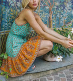 Purpdrank  Sexy sleeveless strap dress mini rayon Cotton floral print summer Dresses Bohemia strappy Dresses beach dress women vestidos