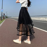 Purpdrank  Maxi Black Long Woman Skirt A Line Skirts for Women Stylish New In Aesthetic Chic and Elegant Casual V Harajuku Summer Y2k