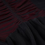 Purpdrank  Gothic Black Bow Spaghetti Strap Dress Women Fashion Ruched V Neck Sleeveless Mesh Patchwork A Line Mini Dress Clubwear