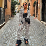 Purpdrank  Spring New Women's Fashion temperament casual loose and versatile flower printed shirt wide leg pants set