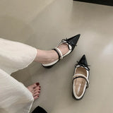 Purpdrank  Elegant Pointed Toe Low Heel Shoes for Women Fashion Double Buckle Bowknot Design Shallow Dress Pumps Luxury Brand Designer Shoe