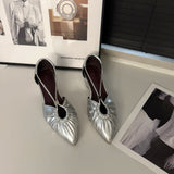Purpdrank  Designer New 2025 Women Heeled Sandals Sexy Ponited Toe Chunky Shoes Summer Dress Party Luxury Woman Brand Pumps Sandalias Mujer