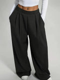 Purpdrank  High Waist Loose Fit Sporty Women's Sweatpants Floor-Length Polyester Fiber Casual Trousers for Spring 2025