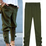 Purpdrank  Plain Harem Pants with Buckles Customized Skirts