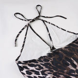Purpdrank  Sexy Lace-up Deep V Halter Leopard Print Long Dress Women Fashion Sleeveless Backless Bodycon Mermaid Evening Party Gown