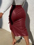 Purpdrank  Women's 2025 Winter Fashion Skirts High Waist Below Knee Plain Daily Loose Fit Skirts