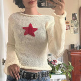 Purpdrank - Y2k Star Sweaters Women 2023 Grunge Cute Slim Knitted Jumpers Harajuku Prepply Korean Pullovers Streetwear Ladies Aesthetic Tops