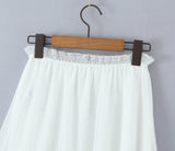 Purpdrank   Holiday White Spliced Lace Semi Sheer Long Skirt Women Bow Lacing up Elastic Waist See Through A-lined Midi Skirts Boho