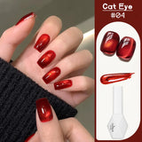 Purpdrank  10ML Red Wine Cat Magnetic Gel Nail Polish Glitter Semi Permanant Soak Off UV LED Gel Varnish For Manicure DIY Nail Supplies