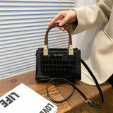Purpdrank  Fashion Handbags For Women New Luxury Designer Purses And Handbags Stone Pattern Glossy Street Shoulder Crossbody Bag