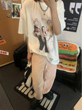 Purpdrank  Sweet Cool Hot Girl Pink Straight Jeans Women High Street High Waist Slim Cigarette Pipe Wide Leg Trousers Pants