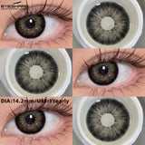 Purpdrank  1 Pair Fashion Colored Contact Lenses Popular Natural Gray Brown Beauty Pupils Black Eyes Lens Yearly Blue Eyes Contact