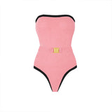 Purpdrank  2Pcs Shiny Swimsuit Women Sexy Swimwear With Mini Skirt Hollow Out Bikini Halter Bathingsuit Female Patchwork Bodysuit Beachwear