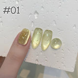 Purpdrank  6-Color 12ML Sea Blue Cat Eye Gel Nail Polish Adhesive Autumn Blue Glass Bead Cat Eye Nails Nail Art Nail Supplie
