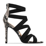 Purpdrank  Sexy Women's Summer Stiletto Sandals High Heels with Elastic Strap and Zipper Bag Heel Fashion Off-white Shoes Sandals Women
