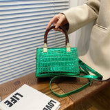 Purpdrank  Fashion Handbags For Women New Luxury Designer Purses And Handbags Stone Pattern Glossy Street Shoulder Crossbody Bag