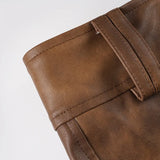 Purpdrank  Hotties Y2K Retro Brown Pu Leather Super Mini Shorts Women Sexy Low Waist Peach Hips Casual Streetwear Bottoms Night Clubwear