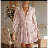 Purpdrank  Elegant Women Floral Print Corset Dress Sexy Y2K Fashion V Neck Backless Bohemian Ruffle Chiffon Vacation Beach Mini Dress
