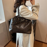 Purpdrank  Retro Underarm Shoulder Bags For Women 2025 Luxury Designer Handbag Two Sized Large Capacity Business Commute Shopper Tote