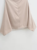 Purpdrank  Sexy Solid Satin Fish bone Corset Style Ruched Chest Strapless Dress Women Hem Asymmetrical Off Shoulder Tube top Party Robe