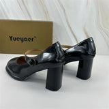 Purpdrank  Platform Heels Comfortable High-Heeled Shoes All-Match Latest Branded Pumps Sandals Ladies Round Toe Shallow Mouth Lace-Up