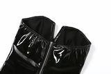 Purpdrank  Strapless PU Leather Sexy Bodysuits Ladies Zipper Design Bodycon Top Fashion Streetwear Open Crotch Sensual Playsuits