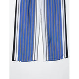 Purpdrank  Women Striped Trousers Summer Lace Up Casual Straight Leg Pants Mid waist Loose Women Pant