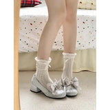 Purpdrank  Sweet Vintage  Janes Shoes Women Star Buckle Lolita Kawaii Platform Shoes Female Bow-knot Cute Designer Shoes