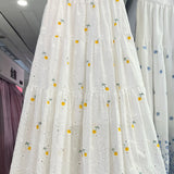 Purpdrank  Women Skirt Sweet Floral Embroidered High Waisted Gentle Skirts 2025 Summer New Slimming Patchwork Faldas Clothes