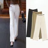 Purpdrank  Khaki Clothing Office Loose Womens Pants Work Wide Leg Trousers for Women Straight Baggy White Tailoring Black New In 90s Autumn