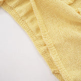 Purpdrank  Yellow 3D Floral Tassel Sexy Halter Knitted Sweater Dress for Women 2025 Fashion Thin Spaghetti Straps Summer Dresses Bodycon