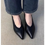 Purpdrank  Pointed Toe Women High Heels Shoes Sexy Elegant Shallow Leather Shoes  Trend Winter Fashion Dress Walking Zapatillas