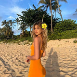 Purpdrank  New Bohemian Style Hibiscus Flower Sweet Seaside Beach Resort Style Egg Flower Hair Clip For Women