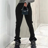 Purpdrank  Europe Autumn and Winter Stretch Waist Micro Side Pocket Tight Pants