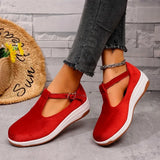 Purpdrank  New Spring Flat Women's Casual Shoes Round Toe Anti-slip Platform Shoes  Breathable Buckle Sneakers